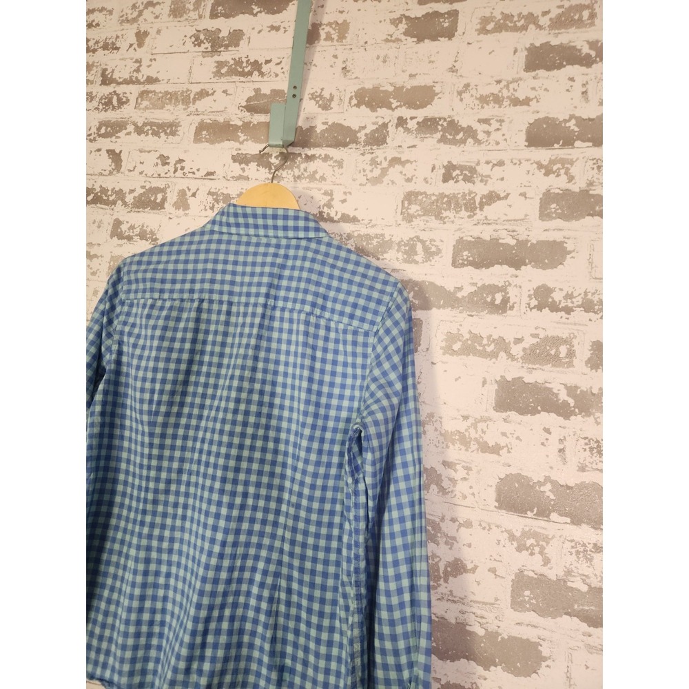 J. McLaughlin Blue Gingham Check Button Down Shirt Cotton‎ Preppy Size 8 - Picture 10 of 15